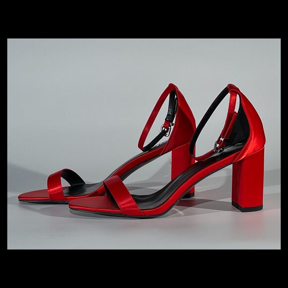 Vaila Shoes Womens Red Zoe Ankle Strap Block Heel Dress Sandals Size 11 NIB - Picture 2 of 7